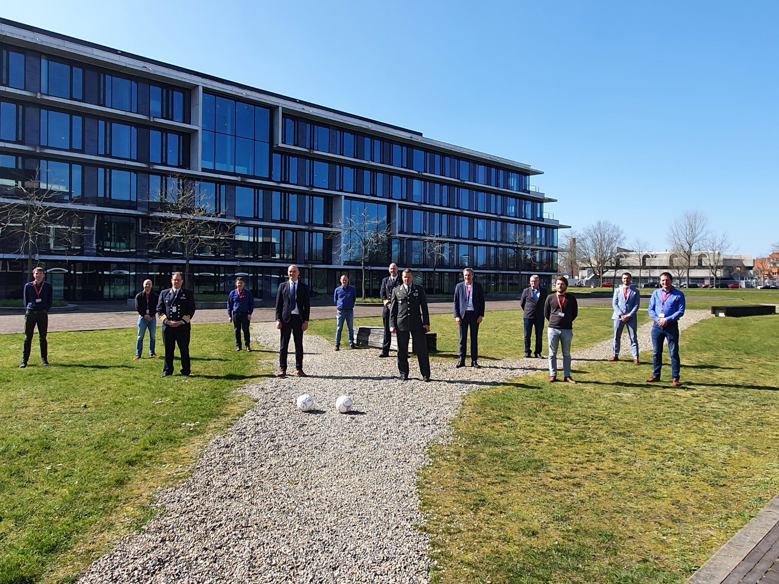 Dutch Defence Material Organisation and Royal IHC sign partnership  Group of people together after signing partnership for engineering capacity.