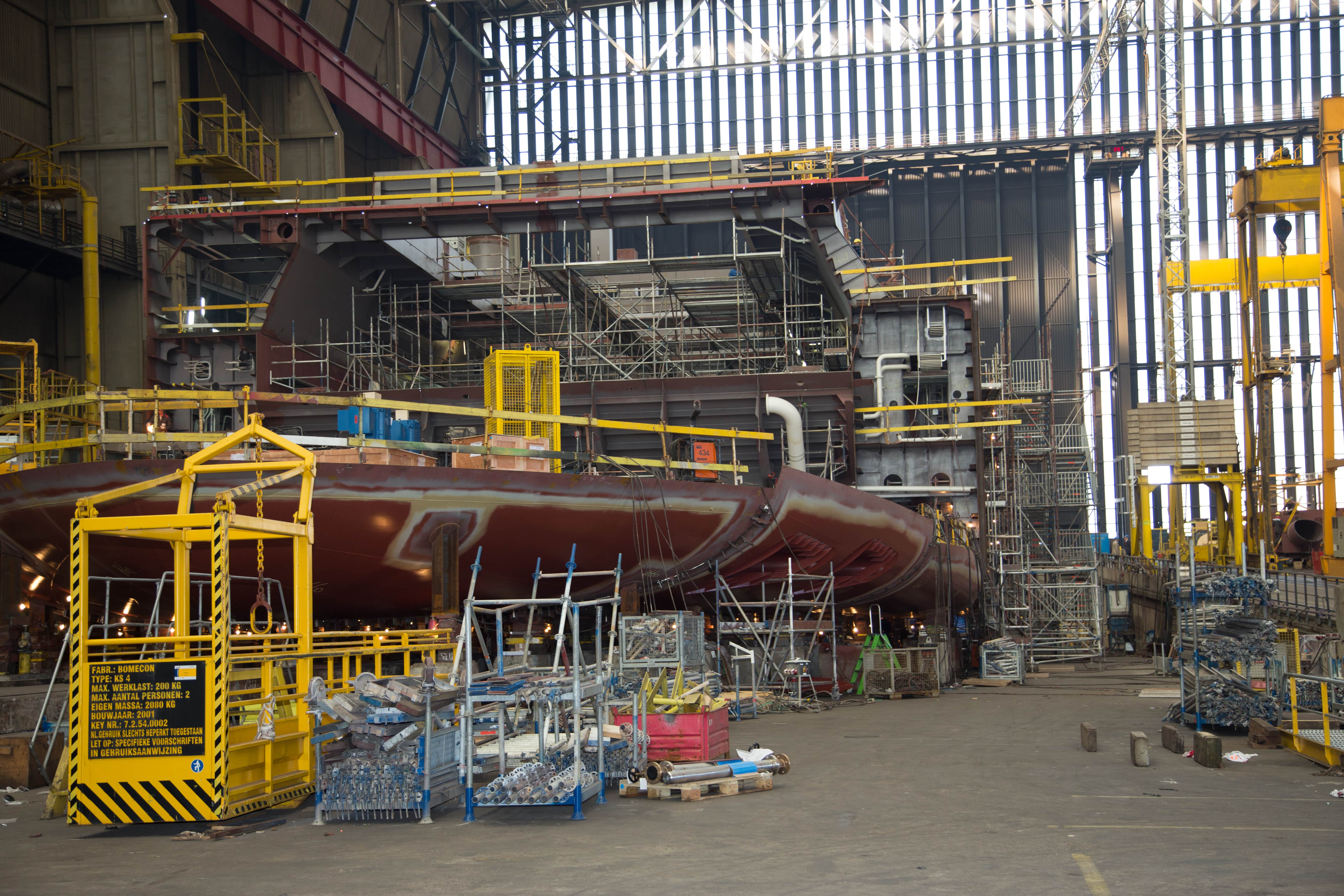 Hull assembly on the slipway Krimpen