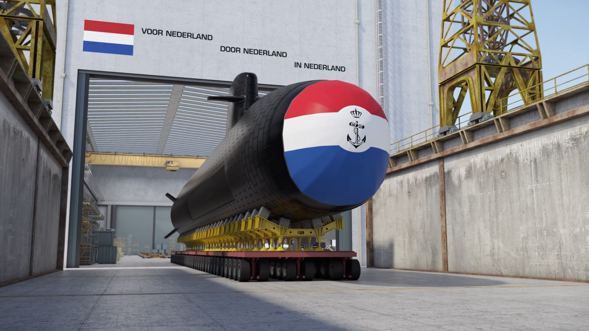 Artist impression of submarine for submarine replacement programme Artist impression of submarine for submarine replacement programme. For the Netherlands, by the Netherlands, in the Netherlands